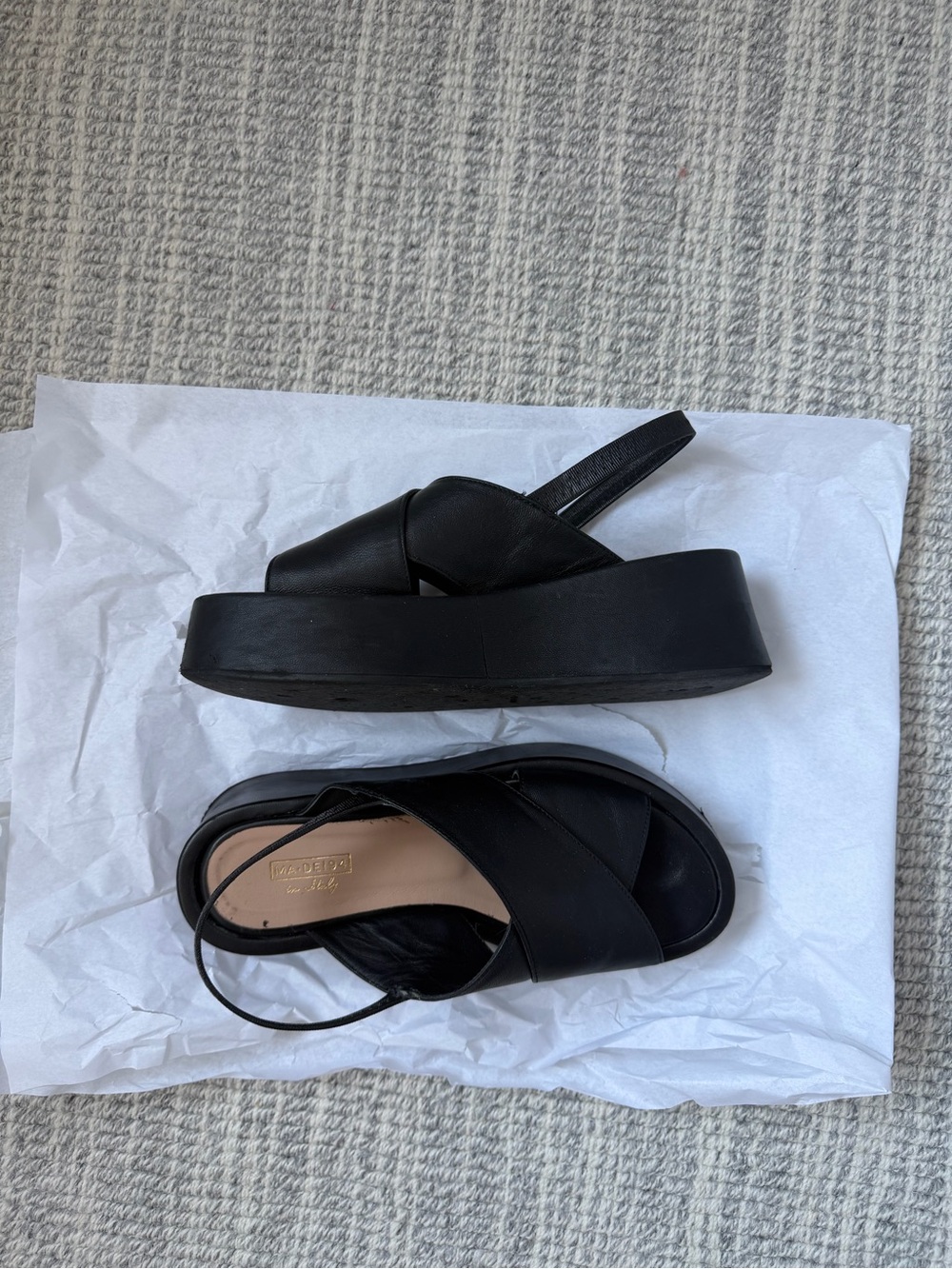 Black Platform Slingback Sandals